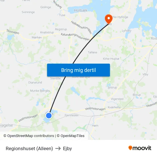 Regionshuset (Alleen) to Ejby map