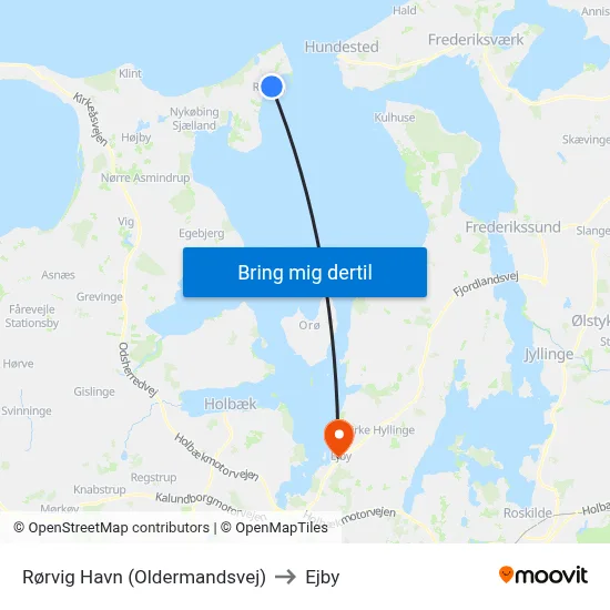 Rørvig Havn (Oldermandsvej) to Ejby map