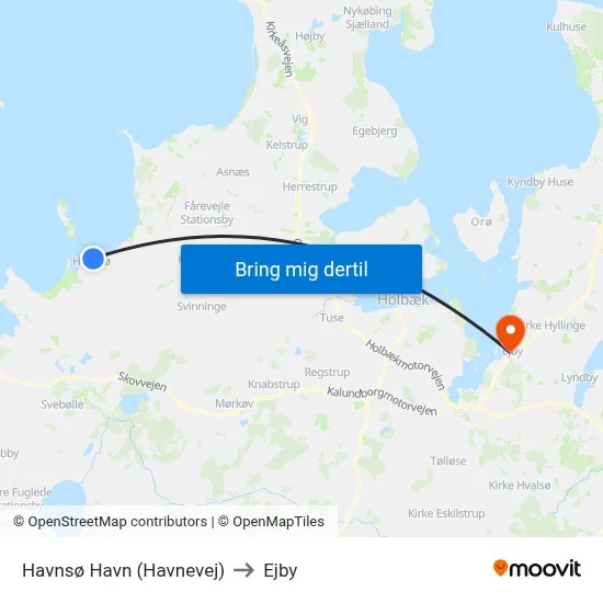 Havnsø Havn (Havnevej) to Ejby map