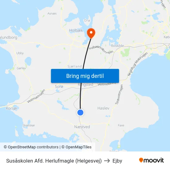 Susåskolen Afd. Herlufmagle (Helgesvej) to Ejby map
