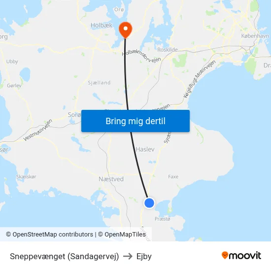 Sneppevænget (Sandagervej) to Ejby map