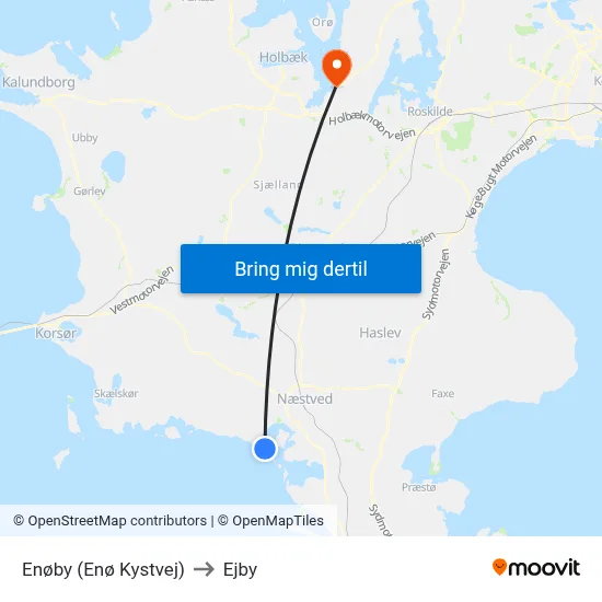 Enøby (Enø Kystvej) to Ejby map