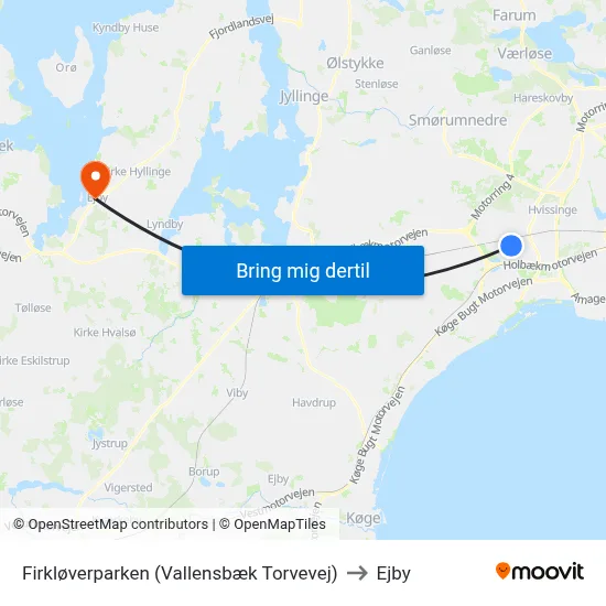 Firkløverparken (Vallensbæk Torvevej) to Ejby map