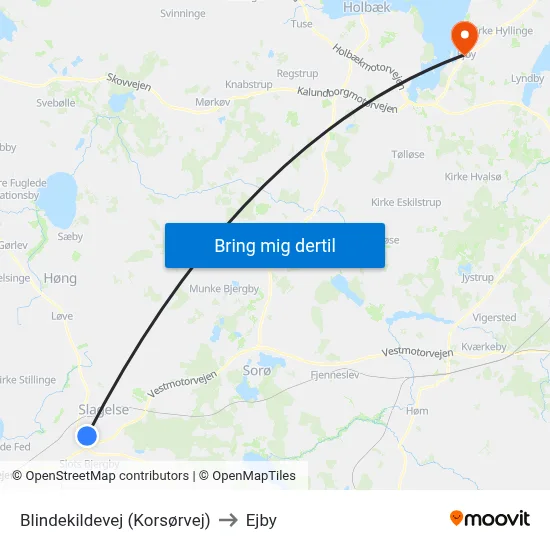 Blindekildevej (Korsørvej) to Ejby map