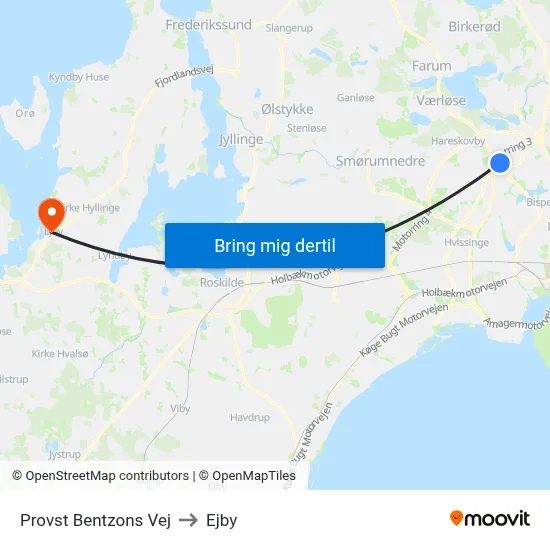 Provst Bentzons Vej to Ejby map