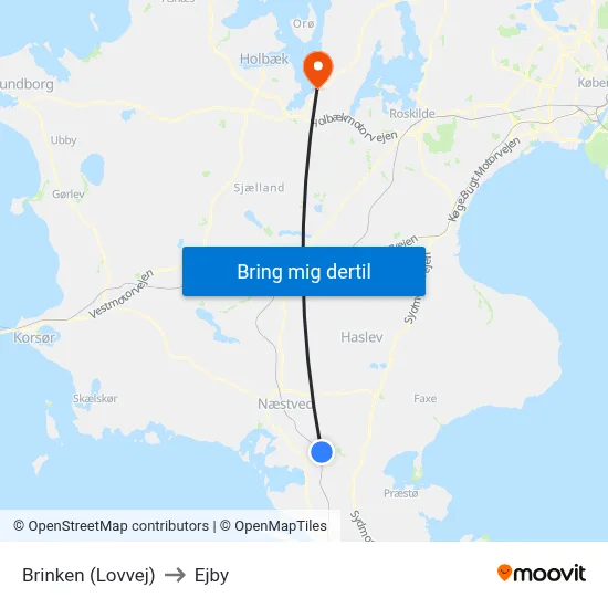 Brinken (Lovvej) to Ejby map
