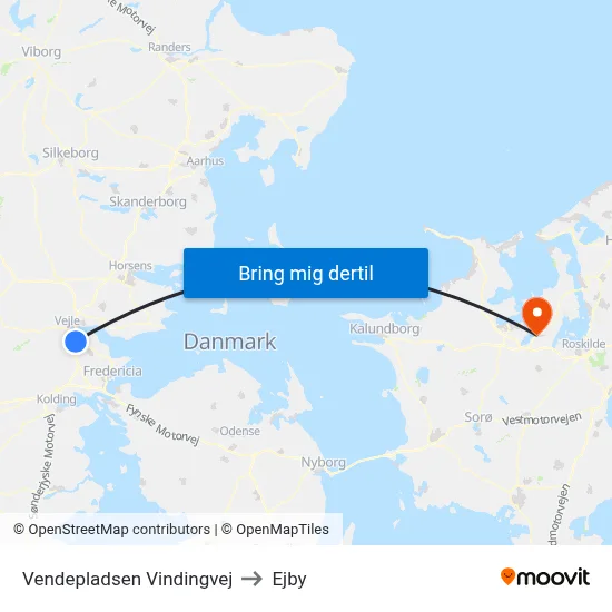 Vendepladsen Vindingvej to Ejby map