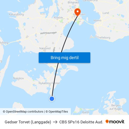 Gedser Torvet (Langgade) to CBS SPs16 Deloitte Aud. map