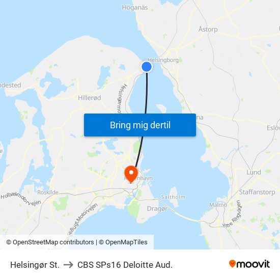 Helsingør St. to CBS SPs16 Deloitte Aud. map