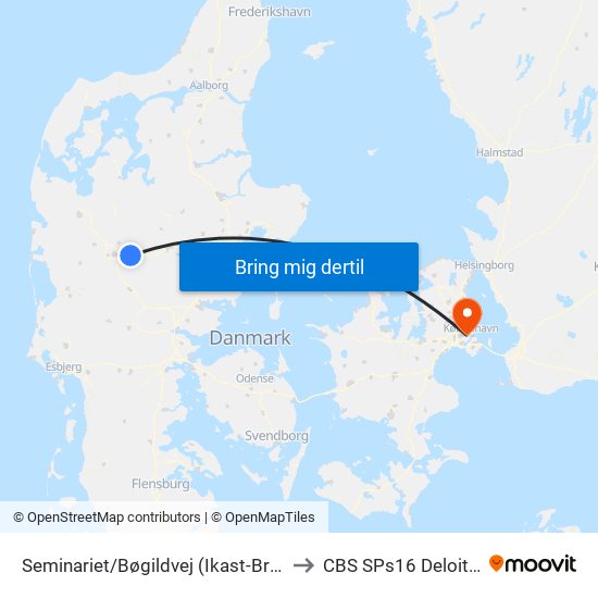 Seminariet/Bøgildvej (Ikast-Brande Kom) to CBS SPs16 Deloitte Aud. map