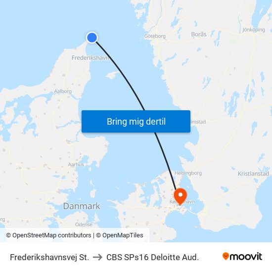 Frederikshavnsvej St. to CBS SPs16 Deloitte Aud. map