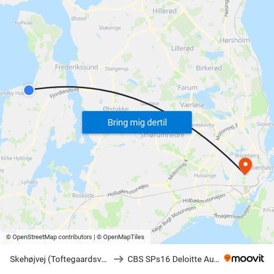 Skehøjvej (Toftegaardsvej) to CBS SPs16 Deloitte Aud. map