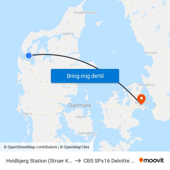 Hvidbjerg Station (Struer Kom) to CBS SPs16 Deloitte Aud. map