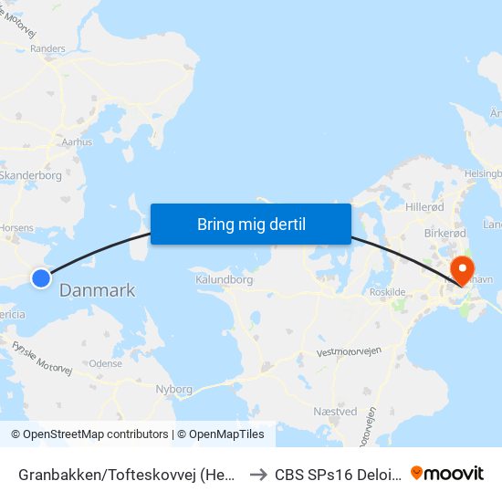 Granbakken/Tofteskovvej (Hedensed Kom) to CBS SPs16 Deloitte Aud. map