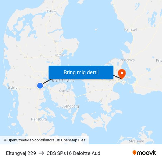 Eltangvej 229 to CBS SPs16 Deloitte Aud. map