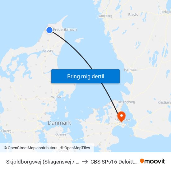 Skjoldborgsvej (Skagensvej / Hjørring) to CBS SPs16 Deloitte Aud. map