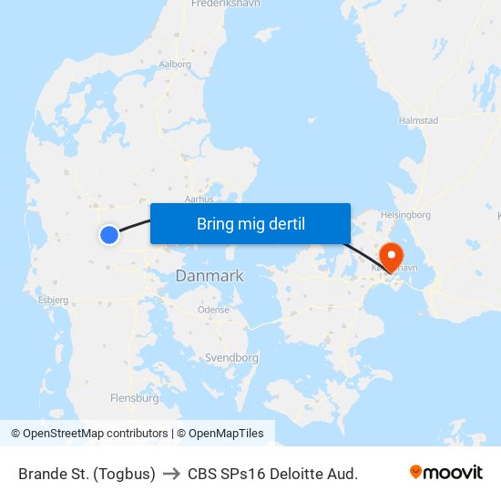 Brande St. (Togbus) to CBS SPs16 Deloitte Aud. map