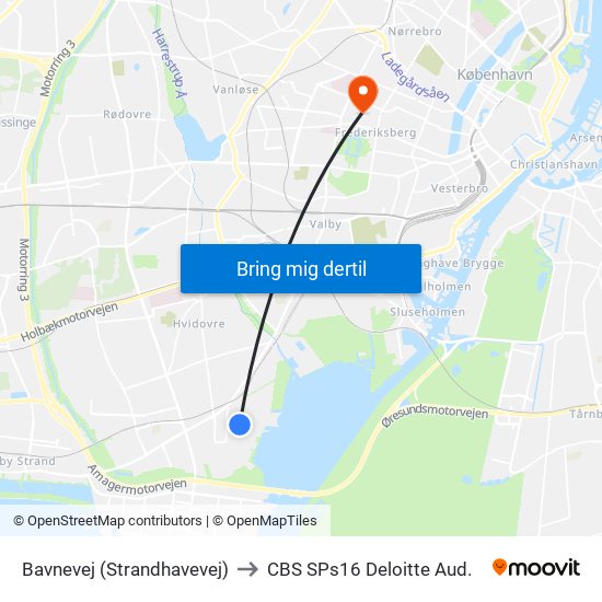 Bavnevej (Strandhavevej) to CBS SPs16 Deloitte Aud. map