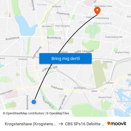 Krogstenshave (Krogstens Alle) to CBS SPs16 Deloitte Aud. map