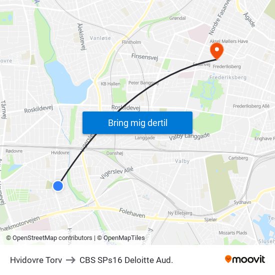 Hvidovre Torv to CBS SPs16 Deloitte Aud. map