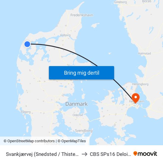 Svankjærvej (Snedsted / Thisted Kommune) to CBS SPs16 Deloitte Aud. map