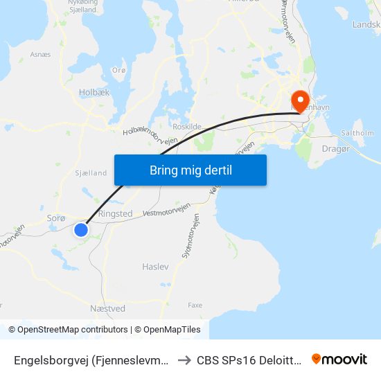 Engelsborgvej (Fjenneslevmaglevej) to CBS SPs16 Deloitte Aud. map