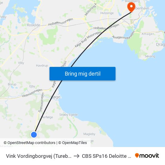 Vink Vordingborgvej (Turebyvej) to CBS SPs16 Deloitte Aud. map