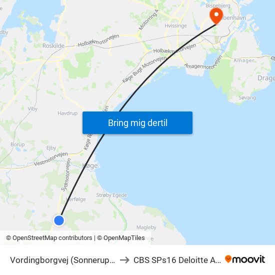 Vordingborgvej (Sonnerupvej) to CBS SPs16 Deloitte Aud. map