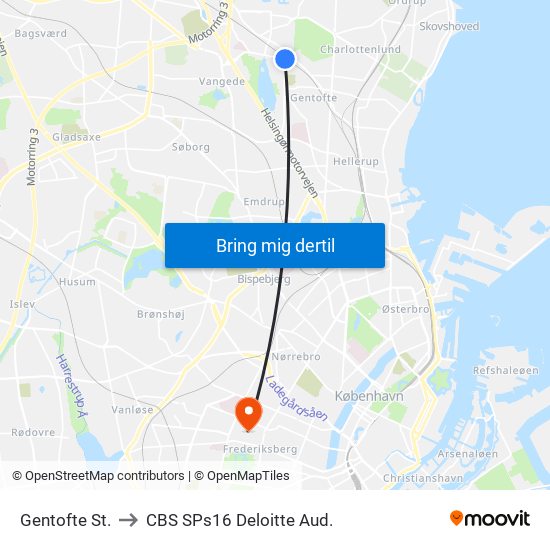 Gentofte St. to CBS SPs16 Deloitte Aud. map