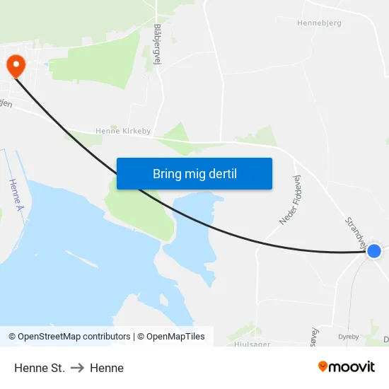 Henne St. to Henne map