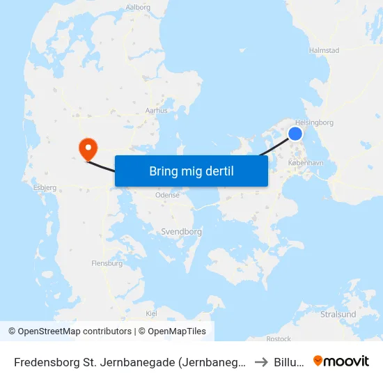 Fredensborg St. Jernbanegade (Jernbanegade) to Billund map