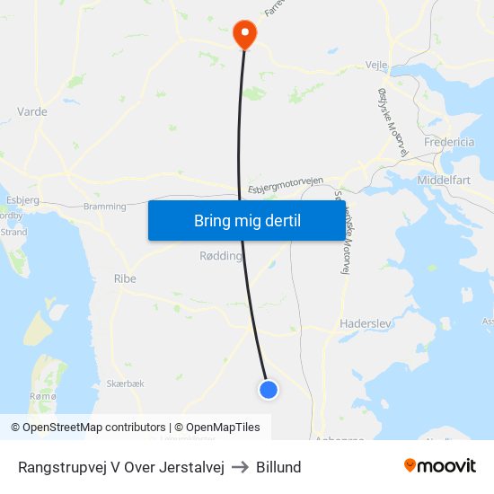 Rangstrupvej V Over Jerstalvej to Billund map