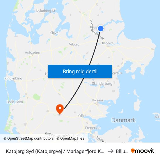 Katbjerg Syd (Katbjergvej / Mariagerfjord Kommune) to Billund map