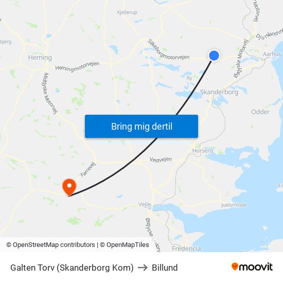 Galten Torv (Skanderborg Kom) to Billund map