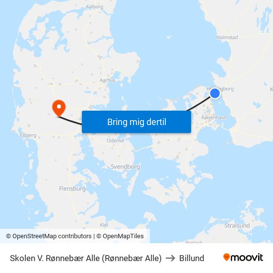 Skolen V. Rønnebær Alle (Rønnebær Alle) to Billund map