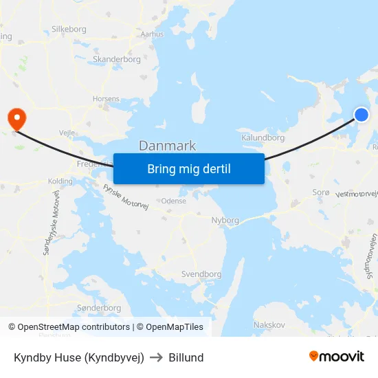 Kyndby Huse (Kyndbyvej) to Billund map