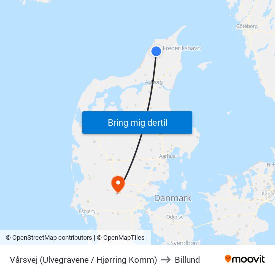 Vårsvej (Ulvegravene / Hjørring Komm) to Billund map