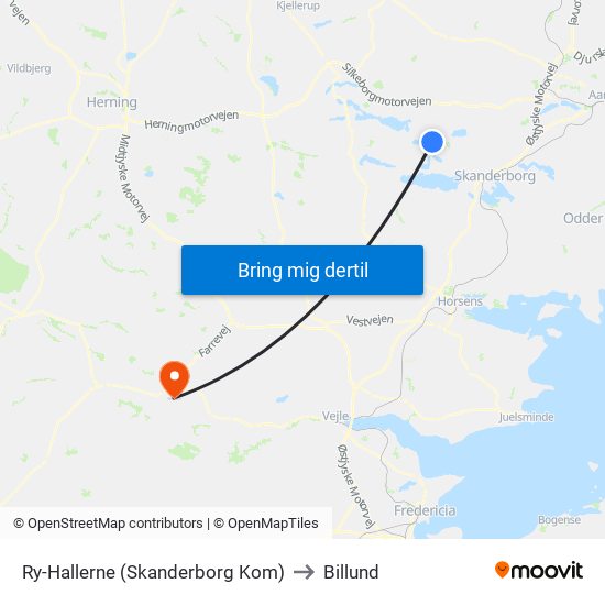 Ry-Hallerne (Skanderborg Kom) to Billund map