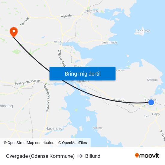 Overgade (Odense Kommune) to Billund map