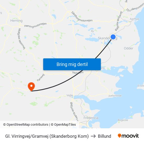 Gl. Virringvej/Gramvej (Skanderborg Kom) to Billund map