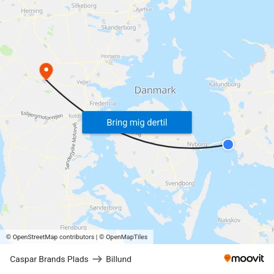 Caspar Brands Plads to Billund map