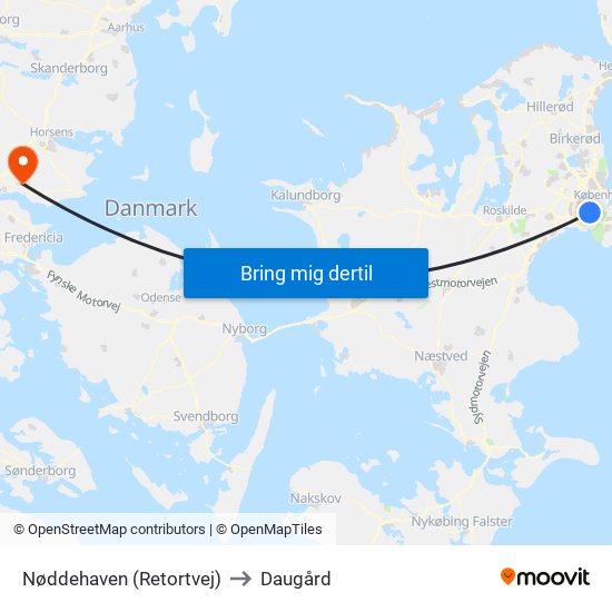 Nøddehaven (Retortvej) to Daugård map