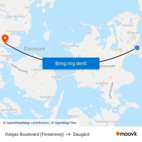 Dalgas Boulevard (Finsensvej) to Daugård map