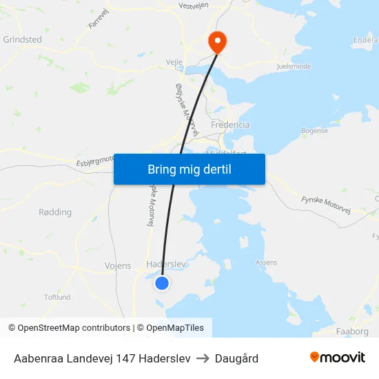 Aabenraa Landevej V Nr 147 Haderslev to Daugård map