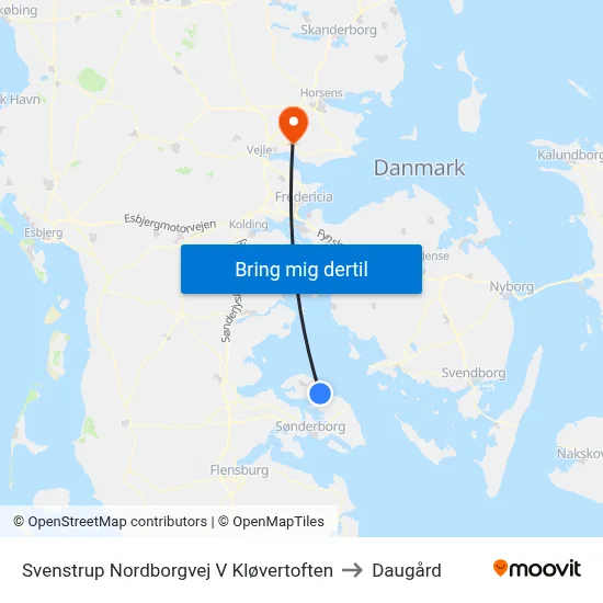 Svenstrup Nordborgvej V Kløvertoften to Daugård map