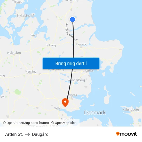 Arden St. to Daugård map