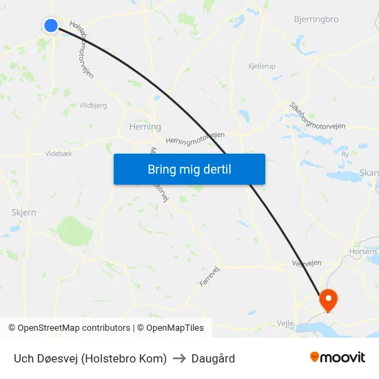 Uch Døesvej (Holstebro Kom) to Daugård map