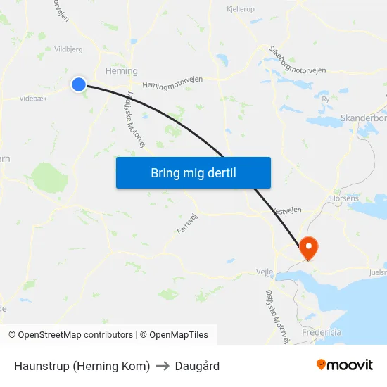 Haunstrup (Herning Kom) to Daugård map