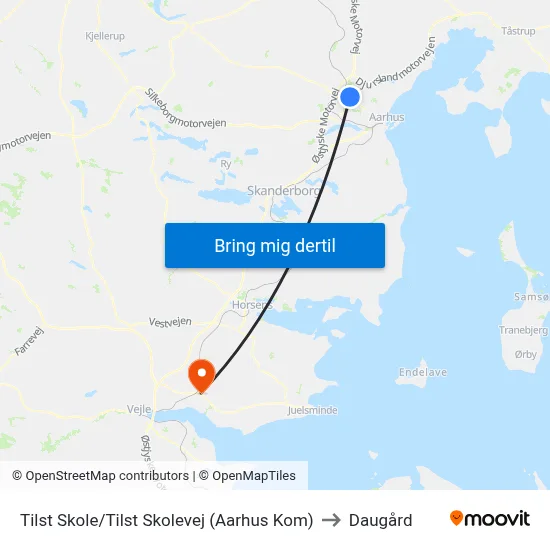 Tilst Skole/Tilst Skolevej (Aarhus Kom) to Daugård map