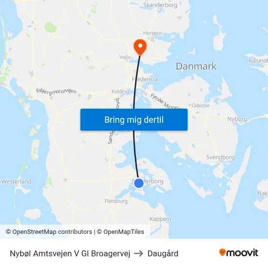 Nybøl Amtsvejen V Gl Broagervej to Daugård map